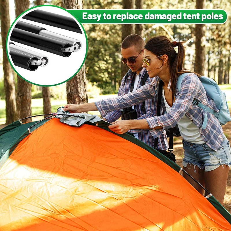 Acostop Aluminum Tent Poles Replacement - Pre-Assembled Tent Poles Stakes, Fits Both Female and Male Ends - Lightweight Tent Pole Repair Kit for Hiking Camping Backpacking Tent, 20FT - Image 5
